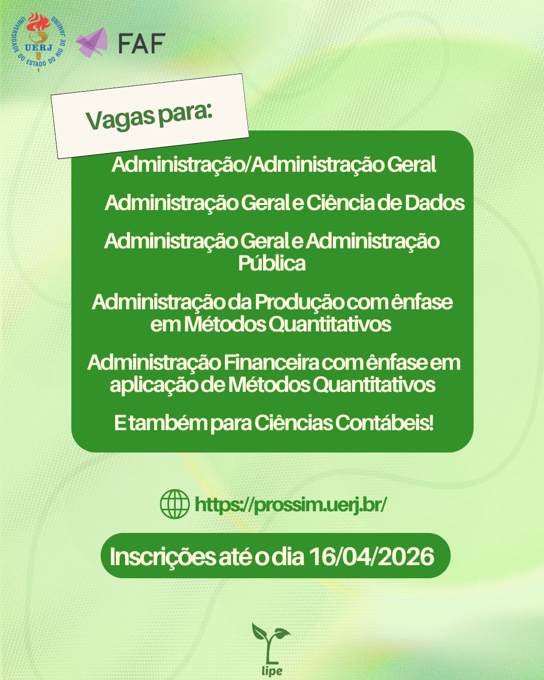 post de vagas abertas na faf
